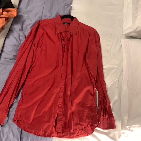 Hugo boss button down size 17 neck